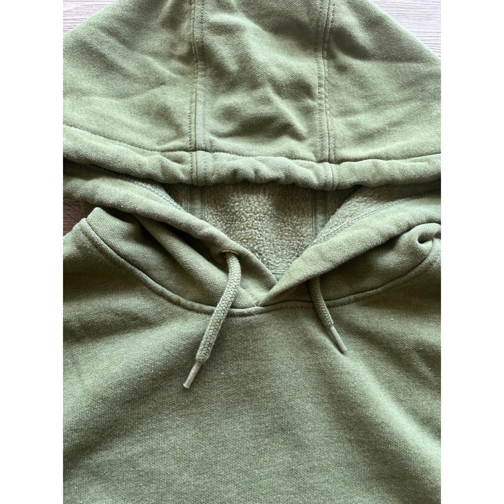 Carhartt Mens Loose Fit Spell Out Sleeve Logo Hoodie Olive Green L Fleece - Picture 5 of 15